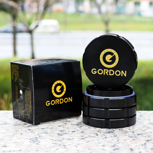 Gordon 4 Lay Aluminum Alloy Herb Grinder, Black 60 mm Smoker Grinder, Easy Clean Herb Grinders